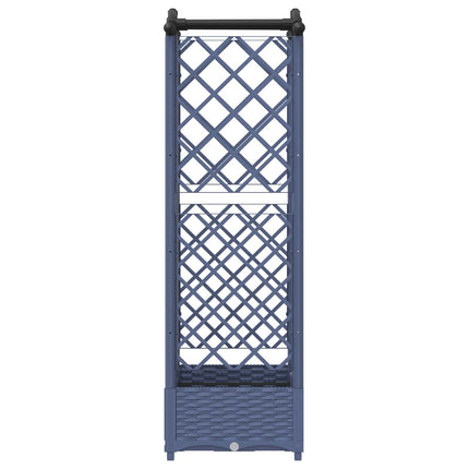 Hævet Bed med Trellis og Tag Grå 124 x 40 x 123 cm PP