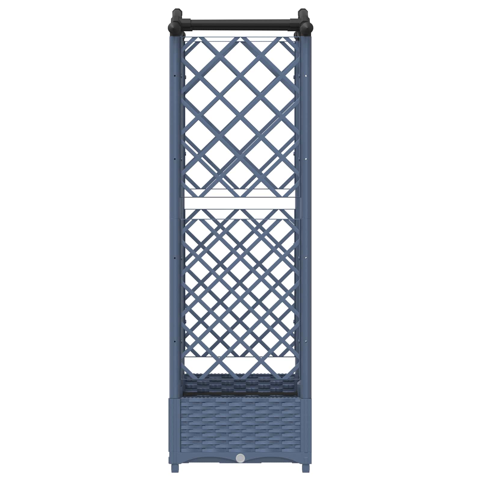 Hævet Bed med Trellis og Tag Grå 124 x 40 x 126 cm PP