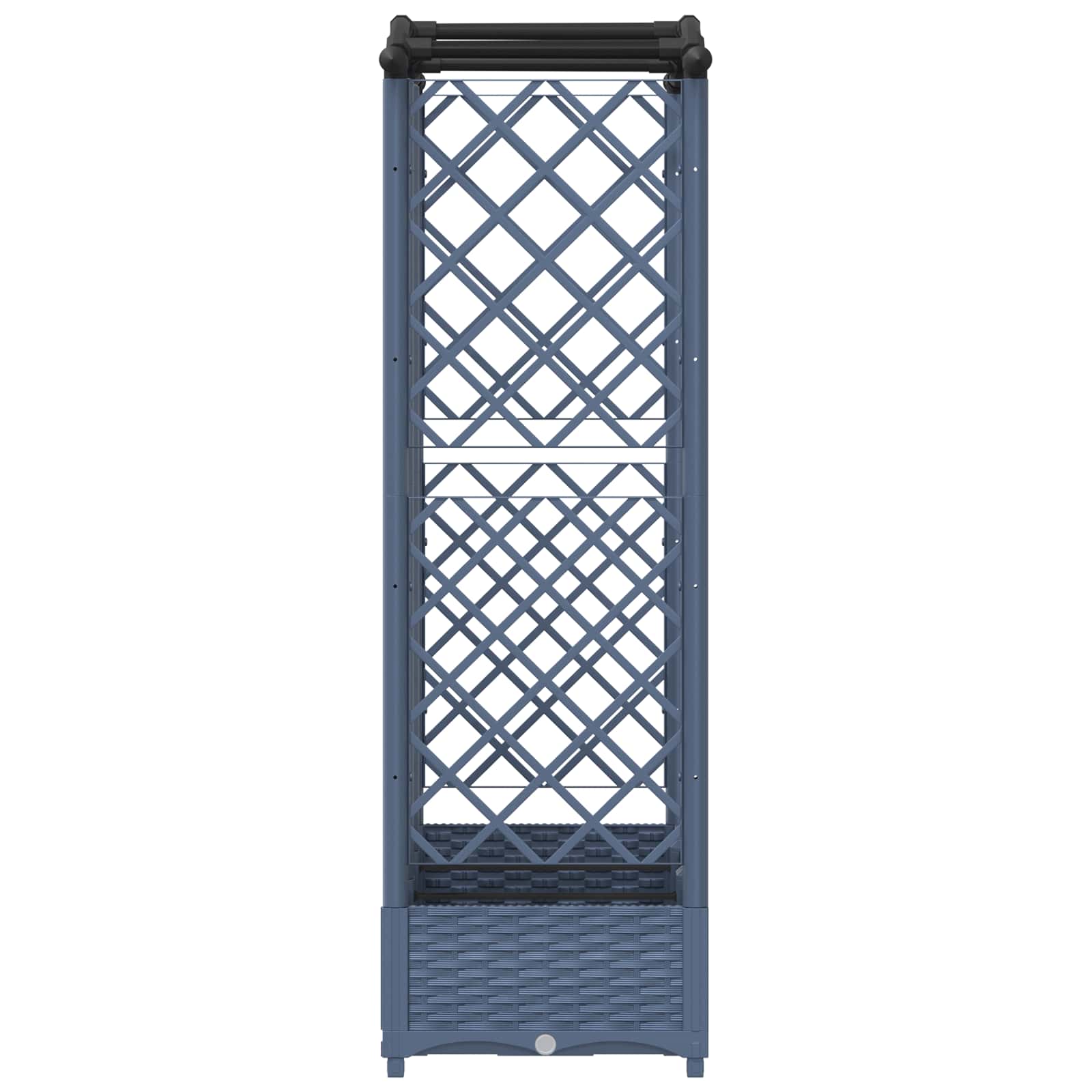 Hævet Bed med Trellis og Tag Grå 163 x 40 x 126 cm PP