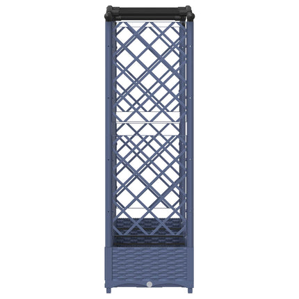 Hævet Bed med Trellis og Tag Grå 203,5 x 40 x 123 cm PP