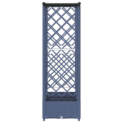 Hævet Bed med Trellis og Tag Grå 164 x 40 x 121 cm PP