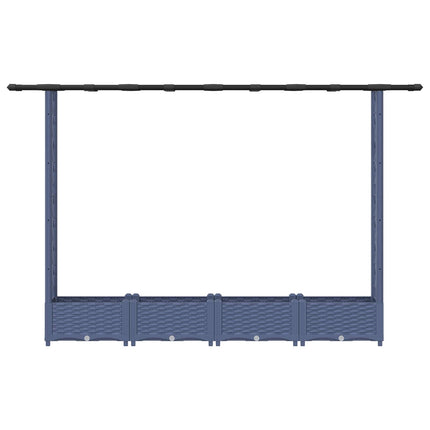 Hævet Bed med Trellis og Tag Grå 203 x 40 x 121 cm PP