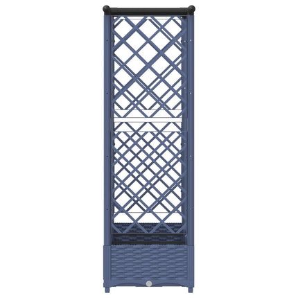 Hævet Bed med Trellis og Tag Grå 164 x 40 x 121 cm PP
