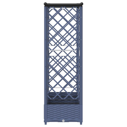 Hævet Bed med Trellis og Tag Grå 202,5 x 40 x 121 cm PP