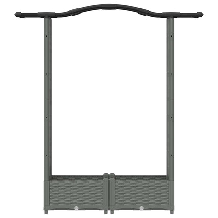 Hævet Bed med Trellis og Tag Lysegrå 124 x 40 x 123 cm PP