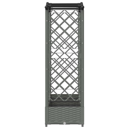 Hævet Bed med Trellis og Tag Lysegrå 207 x 40 x 123 cm PP