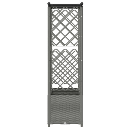 Hævet Bed med Trellis og Tag Lysegrå 162,5 x 40 x 136 cm PP