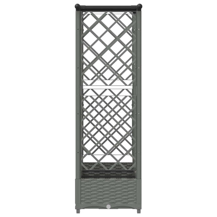 Hævet Bed med Trellis og Tag Lysegrå 164 x 40 x 121 cm PP