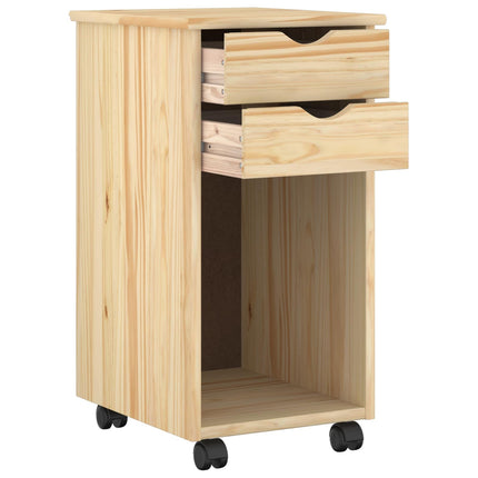 Rullende skab Brun 34 x 39 x 65,5 cm Massivt fyrretræ