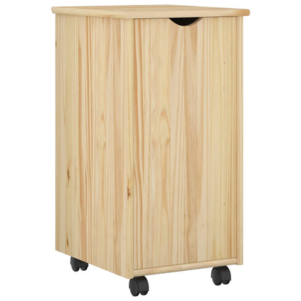 Rullende skab med hjul Brun 34 x 39 x 65,5 cm Massivt fyrretræ