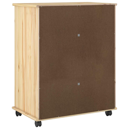 Rullende skab med hjul Brun 63,5 x 39 x 79 cm Massivt fyrretræ