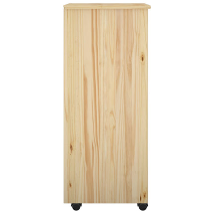 Rullende skab med hjul Brun 34 x 39 x 93,5 cm Massivt fyrretræ