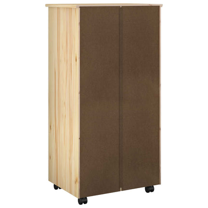 Rullende skab med hjul Brun 53 x 39 x 103 cm Massivt fyrretræ