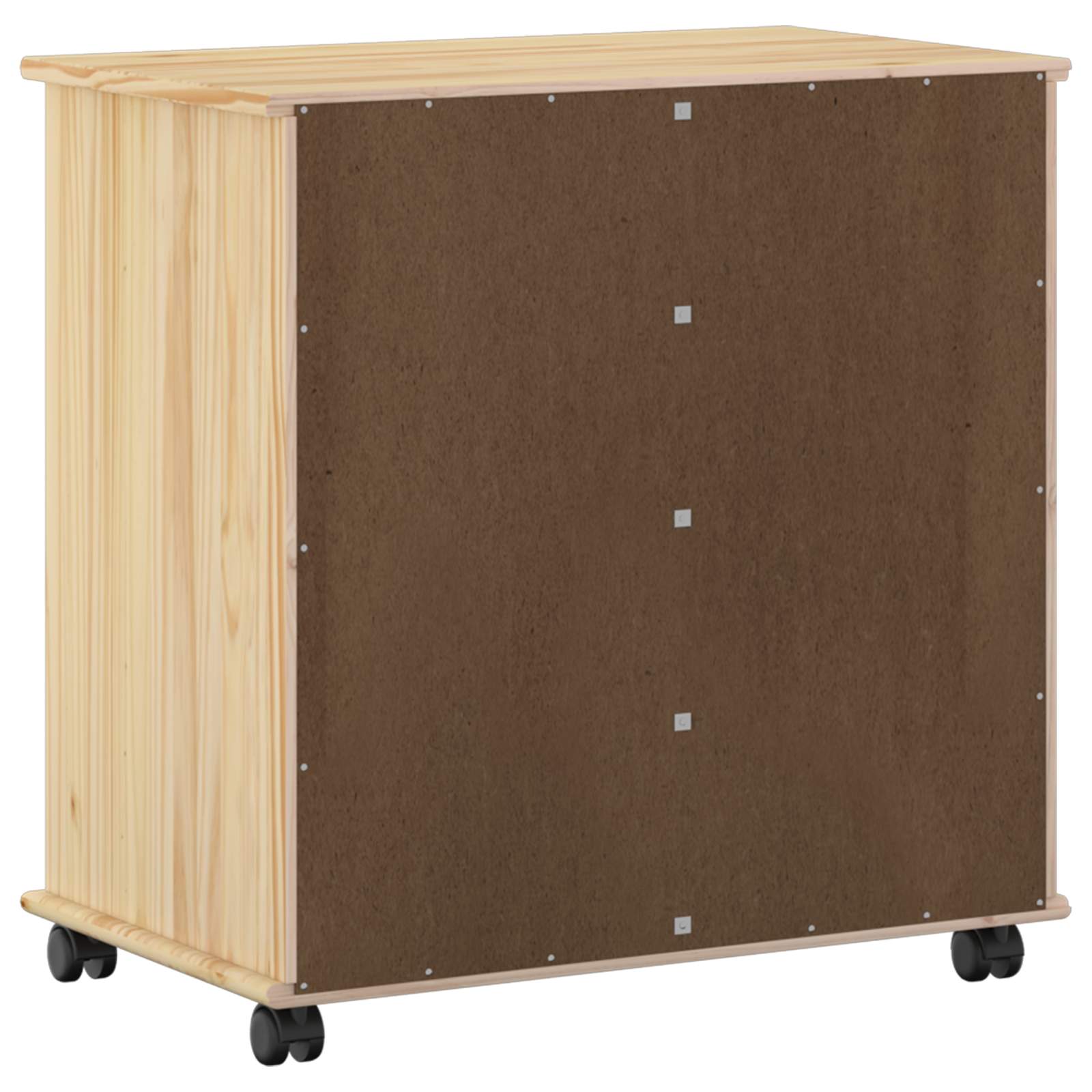 Rullende skab Brun 63,5 x 39 x 65,5 cm Massivt fyrretræ