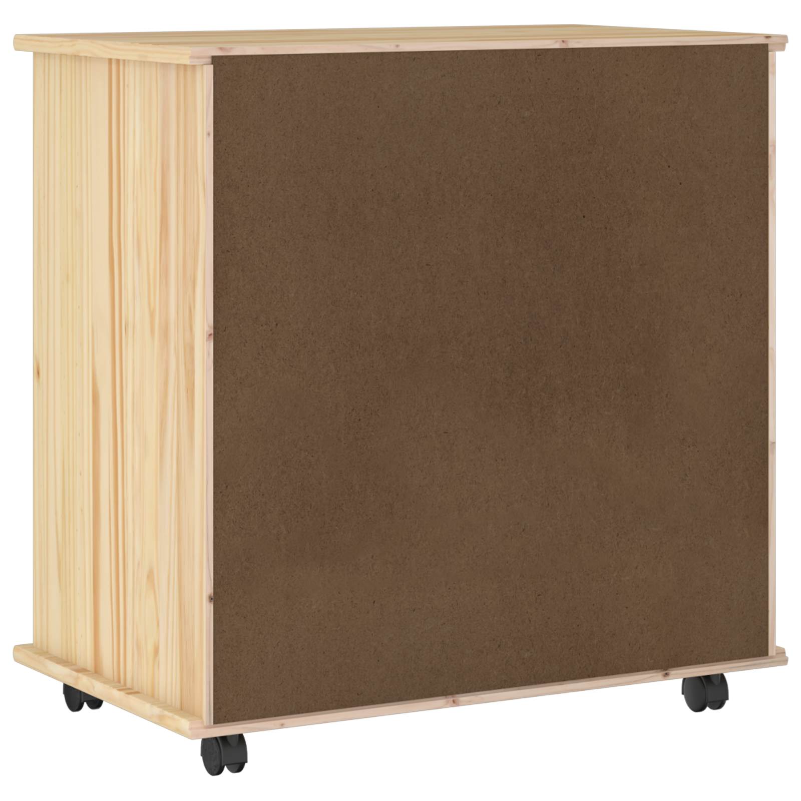 Rullende skab Brun 63,5 x 39 x 65,5 cm Massivt fyrretræ