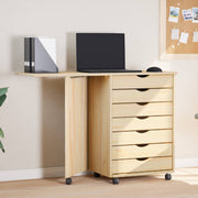 Rulleskab med skrivebord MOSS Klar lak 105,5 x 39 x 74,5 cm