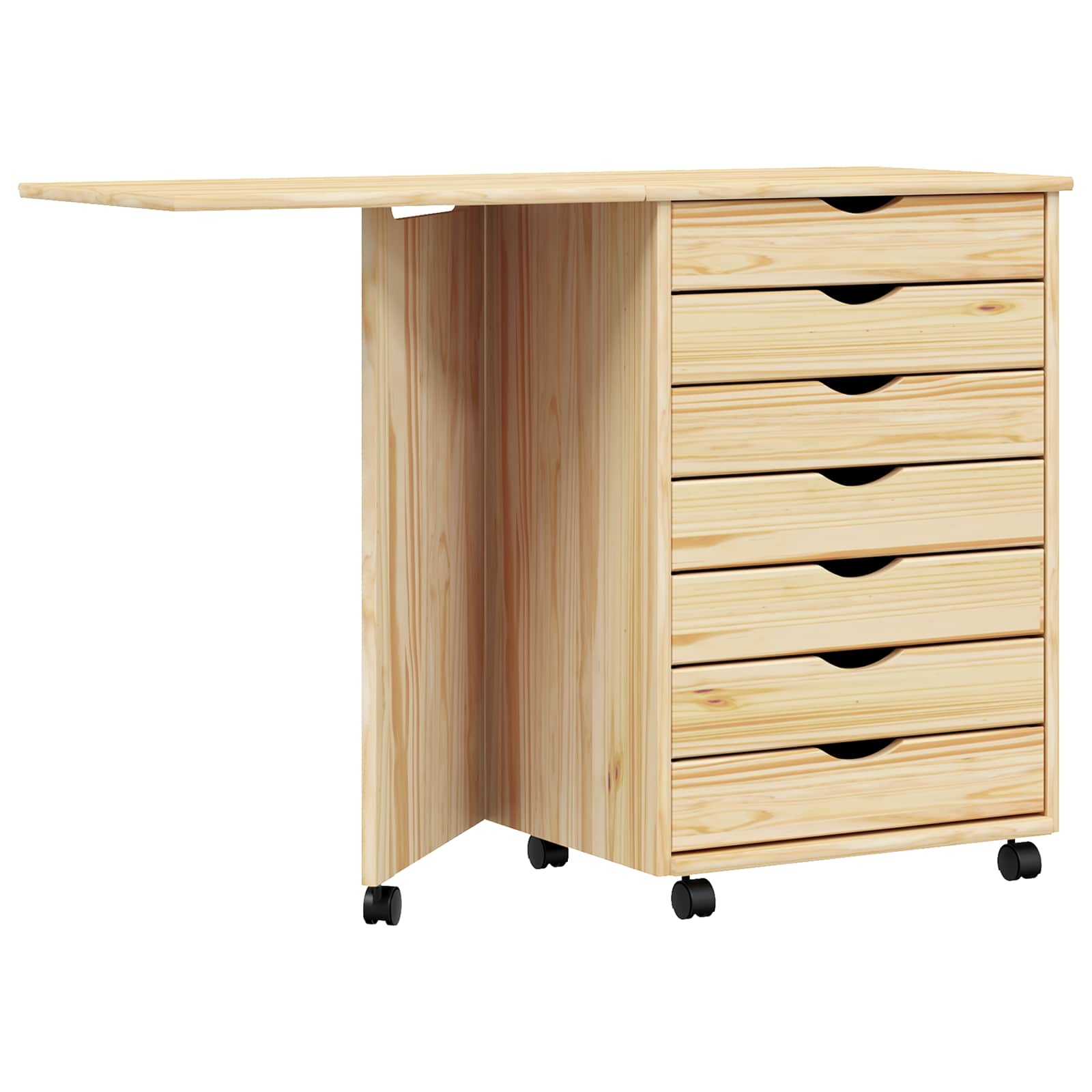 Rulleskab med skrivebord MOSS Klar lak 105,5 x 39 x 74,5 cm