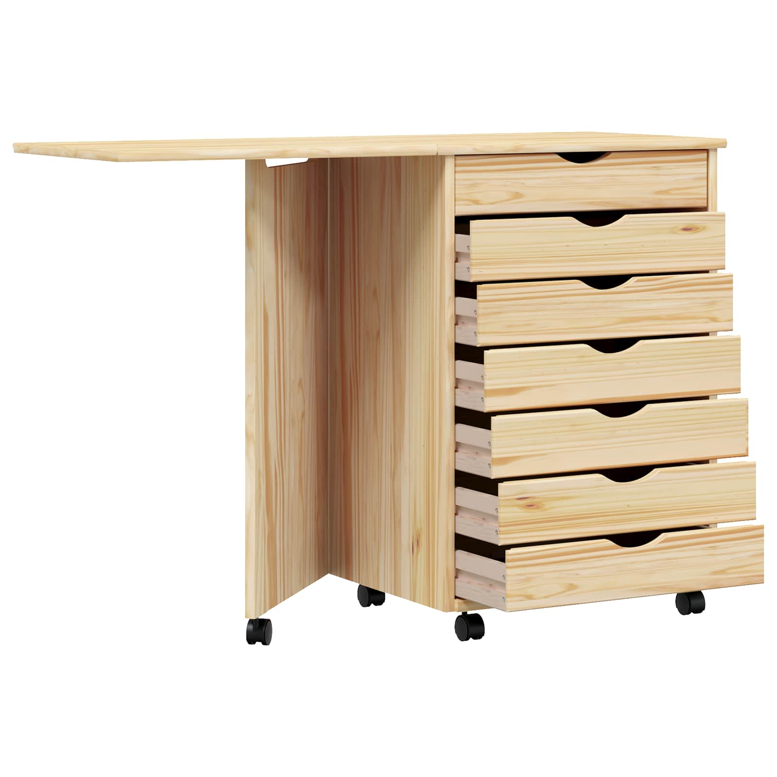 Rulleskab med skrivebord MOSS Klar lak 105,5 x 39 x 74,5 cm
