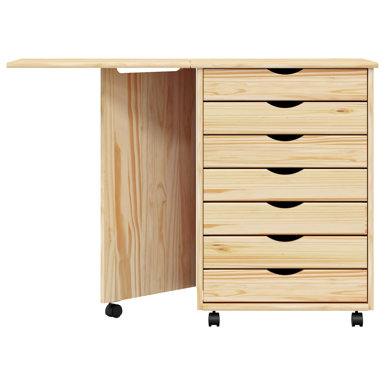 Rulleskab med skrivebord MOSS Klar lak 105,5 x 39 x 74,5 cm