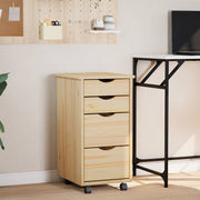 Rulleskab med skrivebord MOSS Klar lak 34 x 39 x 65,5 cm