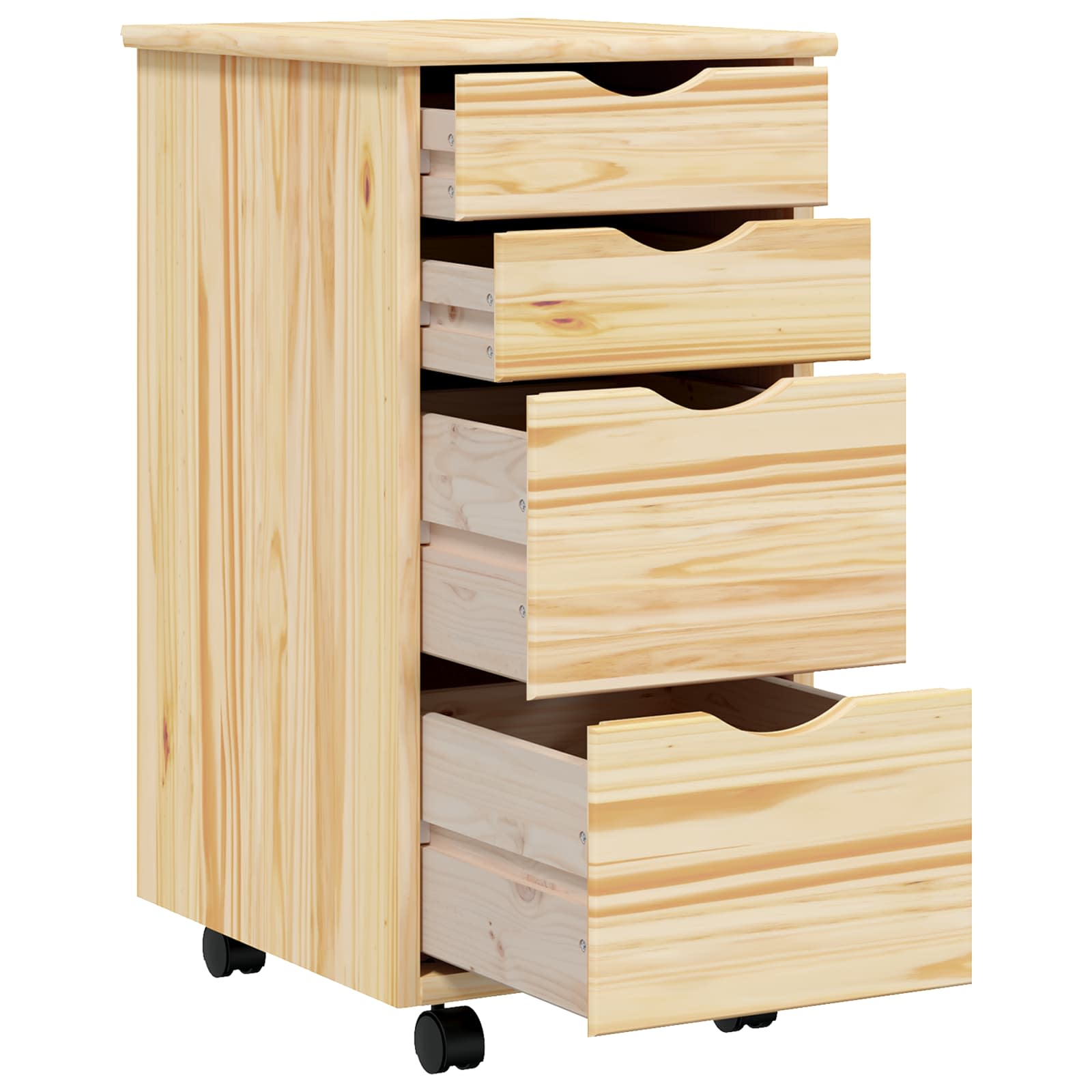 Rulleskab med skrivebord MOSS Klar lak 34 x 39 x 65,5 cm