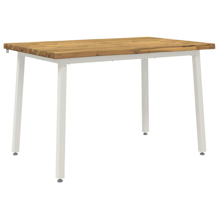 120 x 70 x 75 cm Massivt Akacietræ Hvid Rektangulær