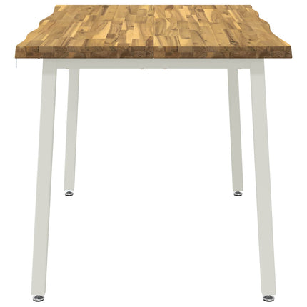 120 x 70 x 75 cm Massivt Akacietræ Hvid Rektangulær