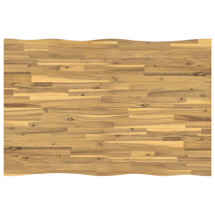 120 x 70 x 75 cm Massivt Akacietræ Hvid Rektangulær