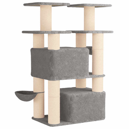 Kattetræ med sisal klatreposter 2 stk. Lysegrå 147 cm