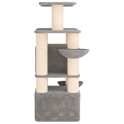 Kattetræ med sisal klatreposter 2 stk. Lysegrå 147 cm