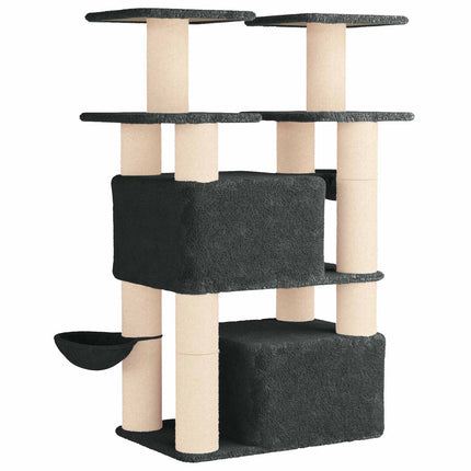 Kattetræ med sisal klatreposter 2 stk. Mørkegrå 147 cm