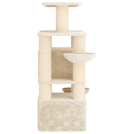 Kattetræ med sisal klatreposter 2 stk. Cremefarvet 147 cm