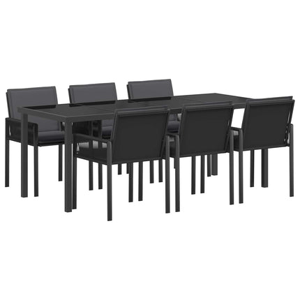 Have Spisebordssæt 19 stk. Sort polyrattan
