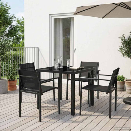 Have møbel sæt 5 pcs Sort og Anthracit 80 x 80 x 73 cm