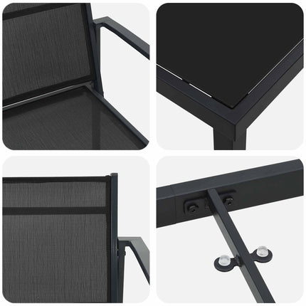 Have møbel sæt 5 pcs Sort og Anthracit 140 x 70 x 73 cm