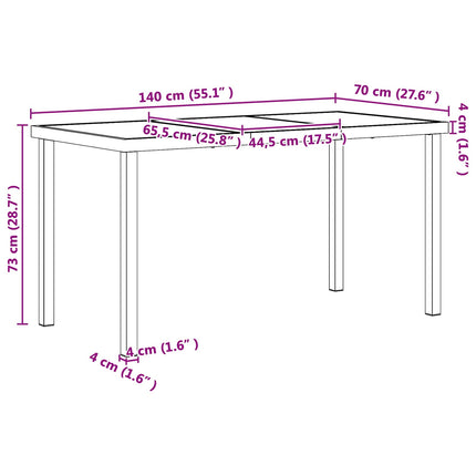 Have møbel sæt 5 pcs Sort og Anthracit 140 x 70 x 73 cm