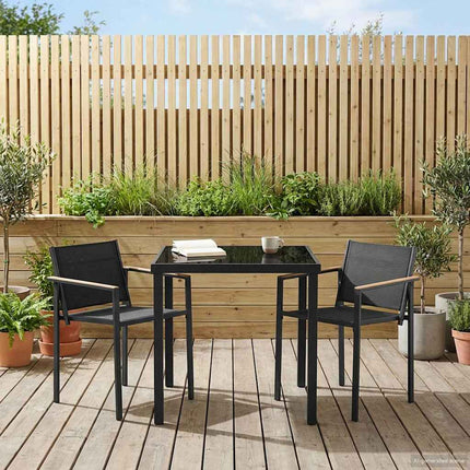 Have møbel sæt 3 pcs Sort og Anthracit 80 x 80 x 73 cm