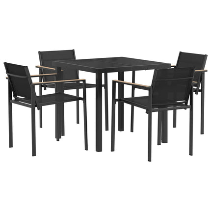 Have møbel sæt 5 pcs Sort og Anthracit 80 x 80 x 73 cm