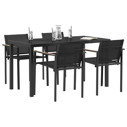 Have møbel sæt 5 pcs Sort og Anthracit 140 x 70 x 73 cm