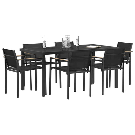 Have møbel sæt 7 pcs Sort og Anthracit 160 x 80 x 73 cm