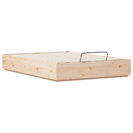 Otmansengestel med opbevaring Naturfarvet 140 x 200 cm