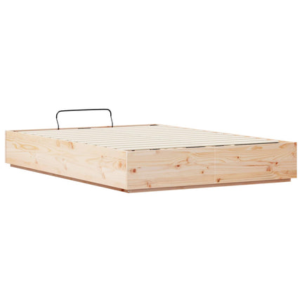 Otmansengestel med opbevaring Naturfarvet 140 x 200 cm