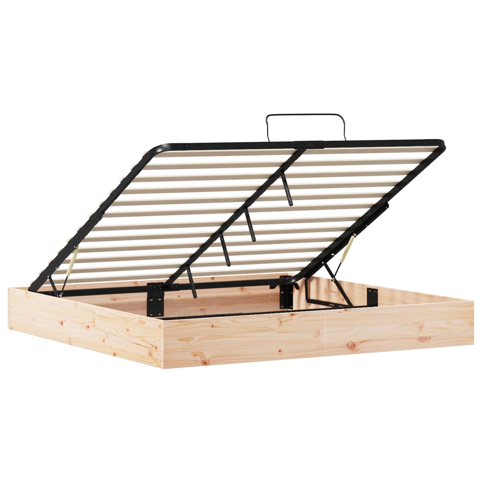 Otmansengestel med opbevaring Naturfarvet 200 x 200 cm