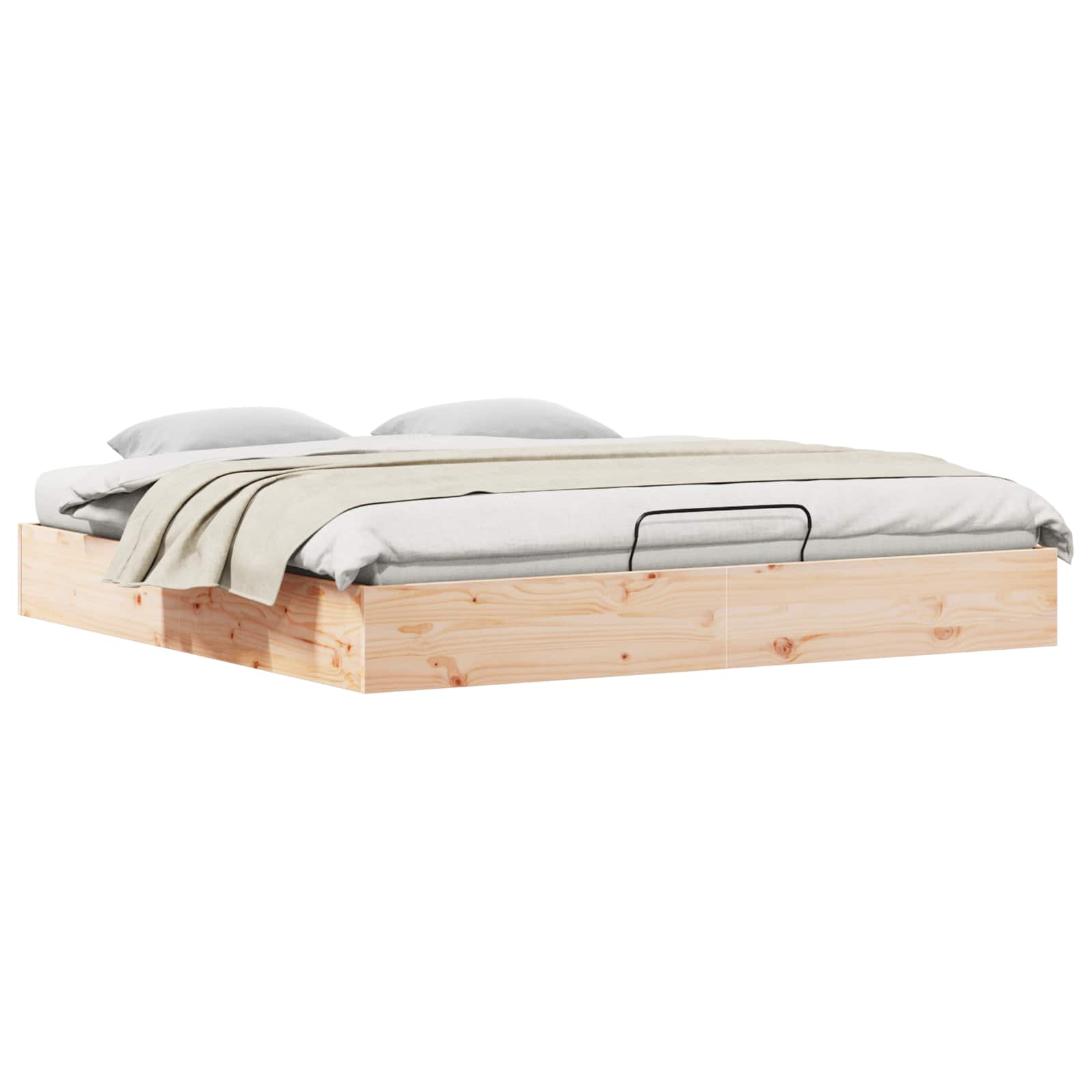 Otmansengestel med opbevaring Naturfarvet 200 x 200 cm