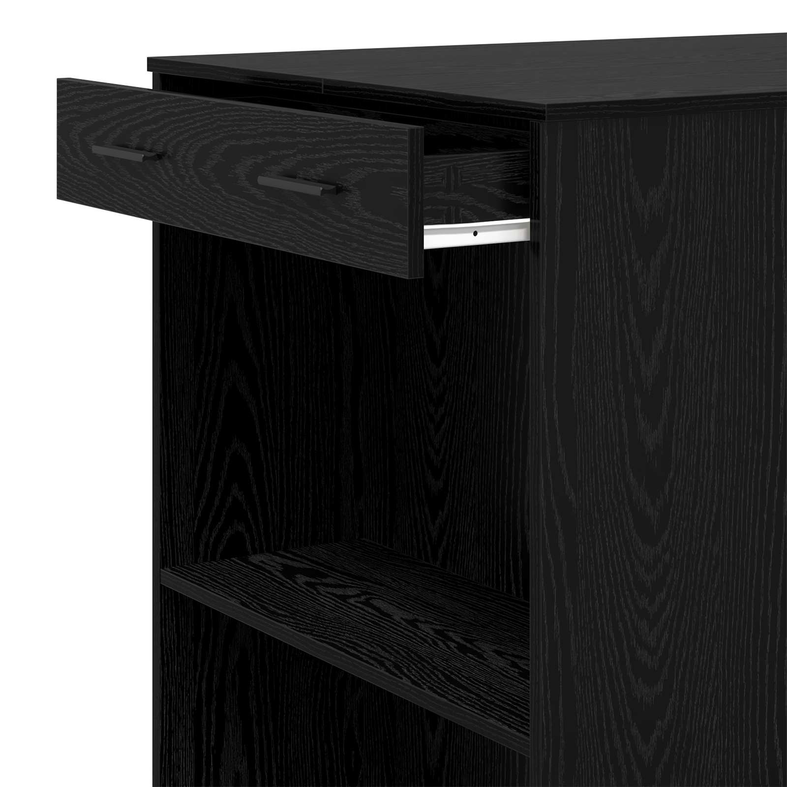 Barbord med skuffe Sort eg 102 x 70 x 103,5 cm Konstrueret træ