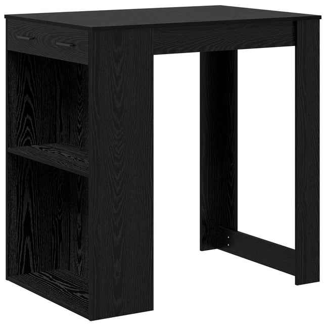Barbord 102 x 70 x 103,5 cm Konstrueret træ Sort eg Rektangulær