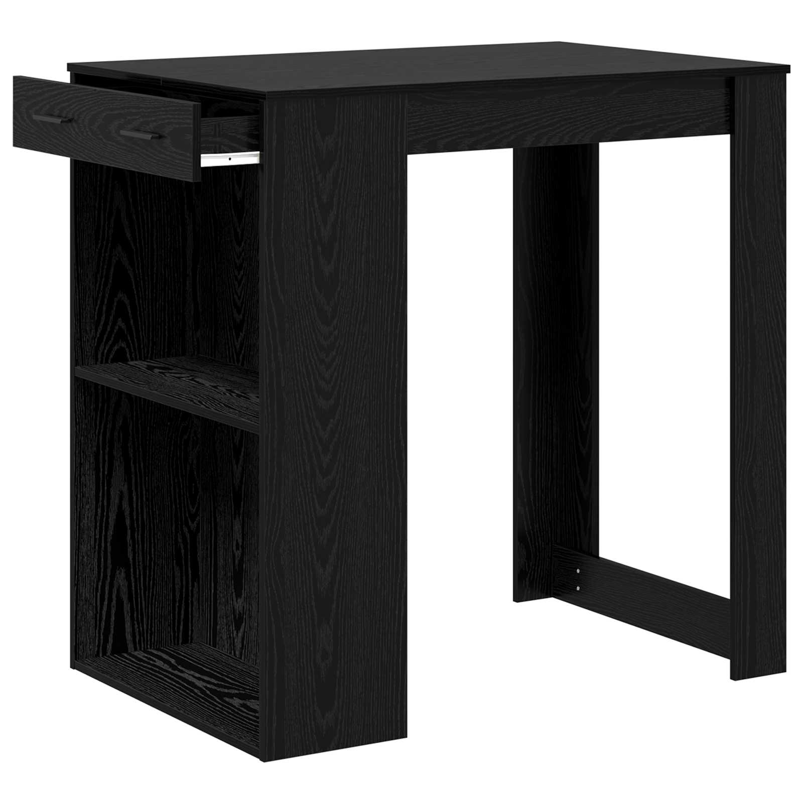 Barbord med skuffe Sort eg 102 x 70 x 103,5 cm Konstrueret træ