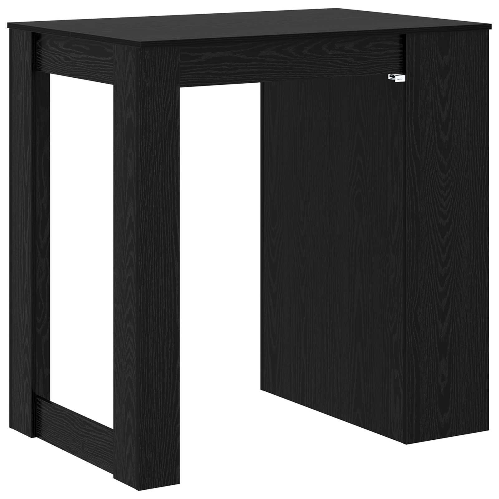Barbord med skuffe Sort eg 102 x 70 x 103,5 cm Konstrueret træ