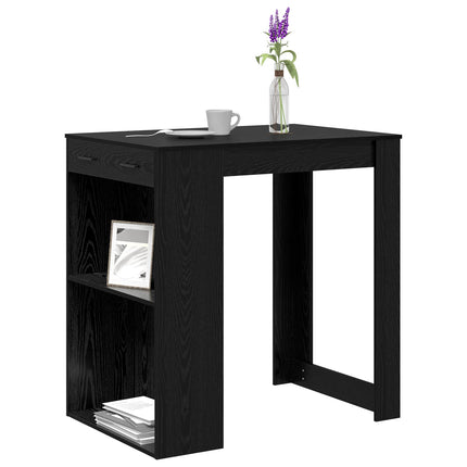 Barbord 102 x 70 x 103,5 cm Konstrueret træ Sort eg Rektangulær