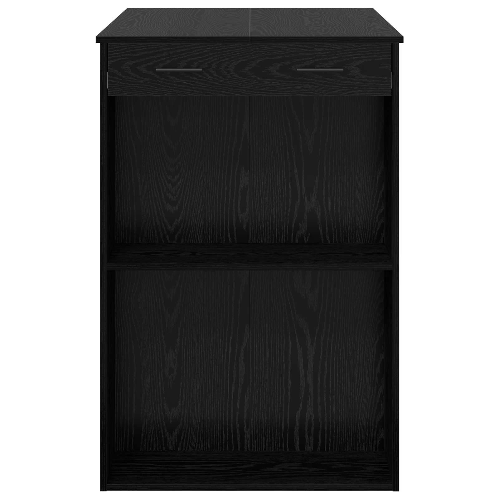 Barbord med skuffe Sort eg 102 x 70 x 103,5 cm Konstrueret træ